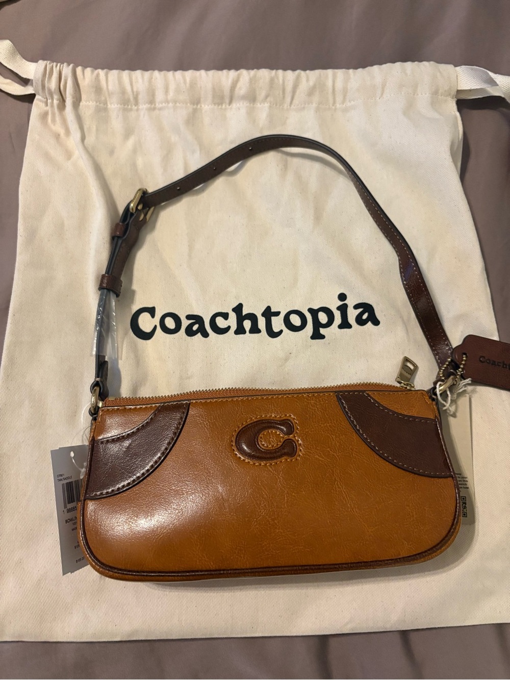 Coach Two-Tone Brown Mini Shoulder Bag Bowling